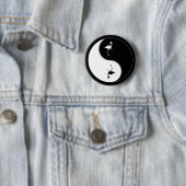 Yin Yang Flamingo Ronde Button 5,7 Cm (In situ)