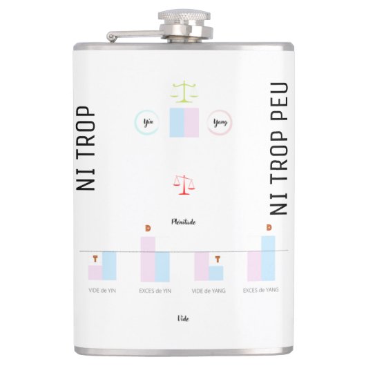 YIN YANG-flash - Niet te veel, niet te weinig Heupfles (Voorkant)