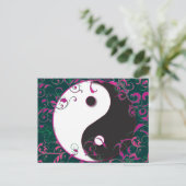 Yin & Yang Floral Design Briefkaart (Staand voorkant)