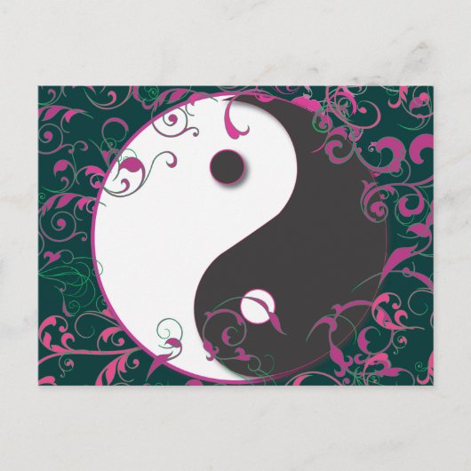Yin & Yang Floral Design Briefkaart (Voorkant)