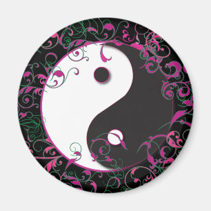 Yin & Yang Floral Design Magneet