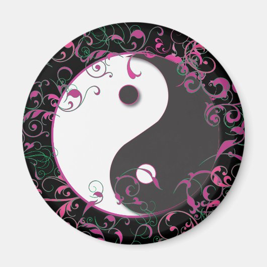 Yin & Yang Floral Design Magneet (Voorkant)