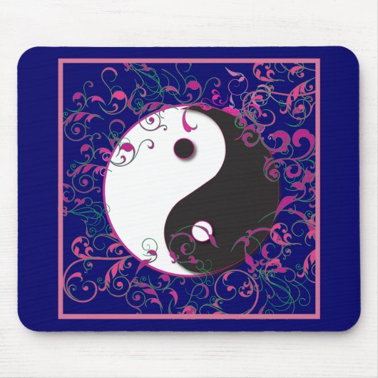 Yin & Yang Floral Design Muismat (Voorkant)