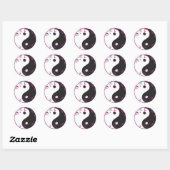 Yin & Yang Floral Design Ronde Sticker (Vel)