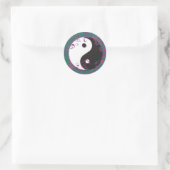 Yin & Yang Floral Design Ronde Sticker (Tas)