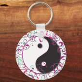 Yin & Yang Floral Design Sleutelhanger (Voorkant)