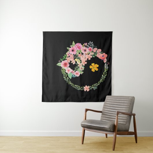 Yin Yang Floral Wandkleed (In Situ (horizontaal))