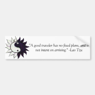 Yin-Yang flower en Lao Tzu citaat Bumber Sticker