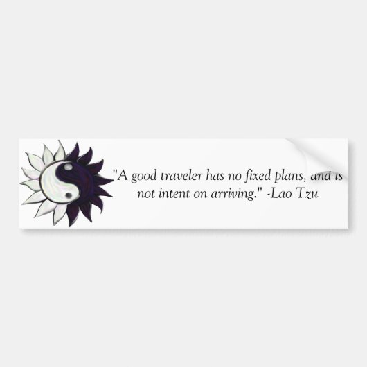 Yin-Yang flower en Lao Tzu citaat Bumber Sticker (Voorkant)