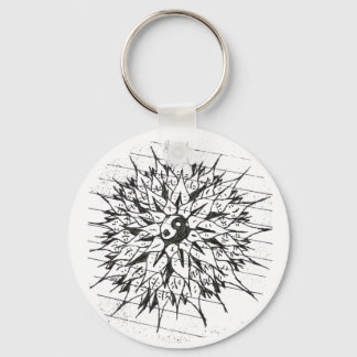 Yin-Yang flower sleutelhanger