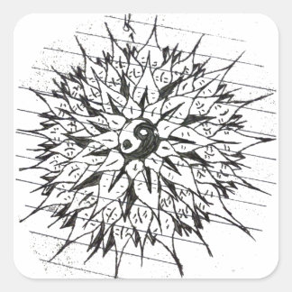 Yin-Yang flower sticker