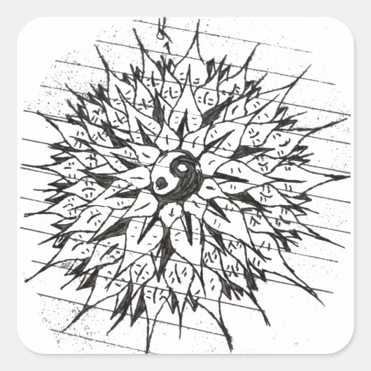 Yin-Yang flower sticker (Voorkant)