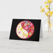 Yin Yang Flowers Greeting Card Kaart (Gele Bloem)