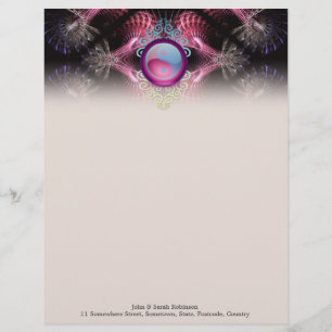 Yin Yang Fractal Artistry #003 Letterhead Briefhoofd Sjabloon