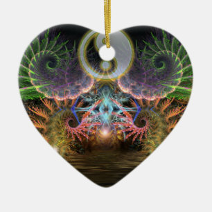 Yin Yang Fractal Wings Love Ornament