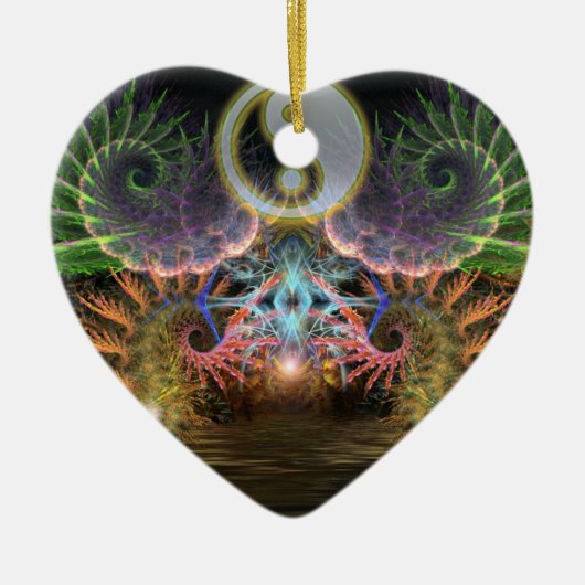 Yin Yang Fractal Wings Love Ornament (Voorkant)