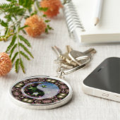 Yin Yang Fractal Wreath Sleutelhanger (Zijkant)
