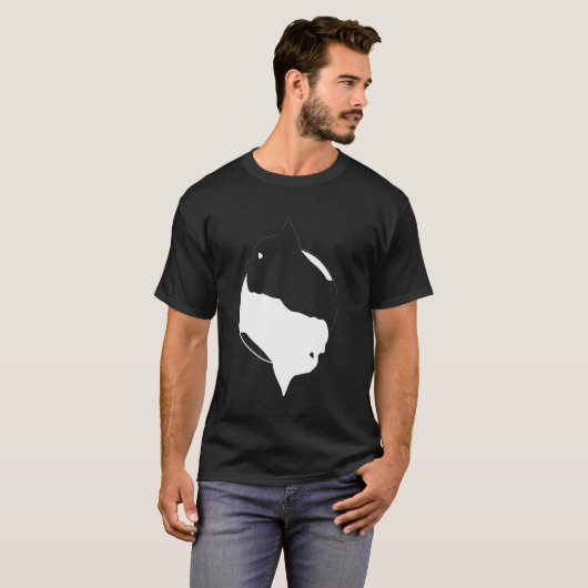 Yin Yang French Bulldog Funny Frenchie Symbol Medi T-shirt (Voorkant volledig)