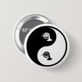 Yin Yang French Horn Ronde Button 5,7 Cm (Voorkant /achterkant)