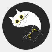 YIN - YANG Funny Cat Sticker (Voorkant)