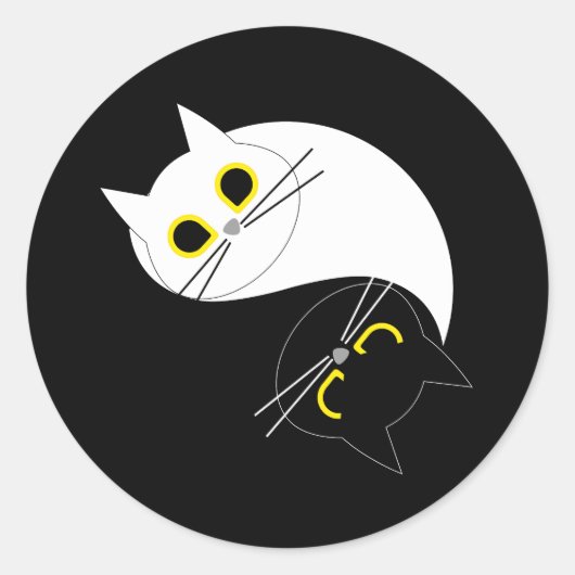 YIN - YANG Funny Cat Sticker (Voorkant)
