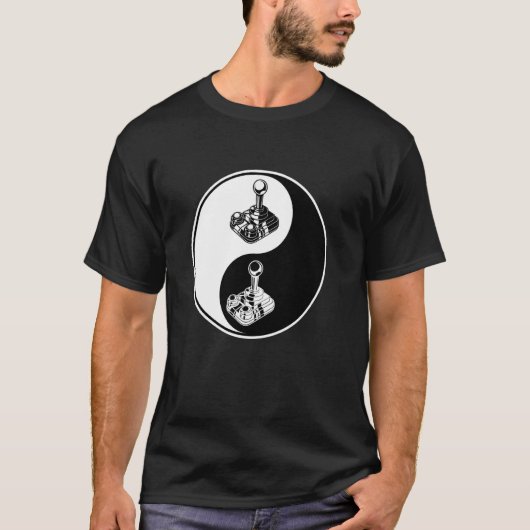 Yin Yang Gaming Videogames Controller Boeddhist Z T-shirt (Voorkant)
