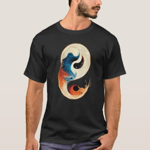 Yin Yang Geboren in brand en ijstrekkers T-shirt