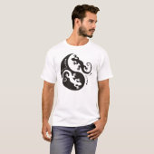 YIN & YANG Geckos black + jouw idee T-shirt (Voorkant volledig)