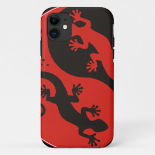 YIN & YANG Geckos Black Red + uw achtergrondidee Case-Mate iPhone Case