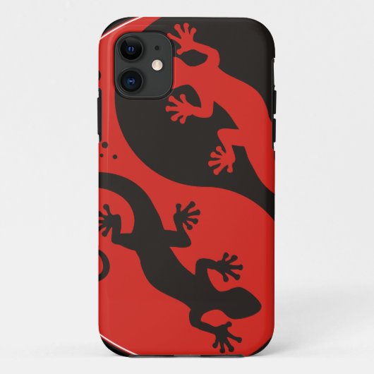 YIN & YANG Geckos Black Red + uw achtergrondidee Case-Mate iPhone Case (Achterkant)