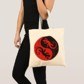 YIN & YANG Geckos Black Red + uw achtergrondidee Tote Bag (Voorkant (product))