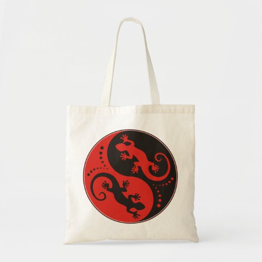 YIN & YANG Geckos Black Red + uw achtergrondidee Tote Bag (Voorkant)