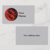 YIN & YANG Geckos Black Red + uw achtergrondidee Visitekaartje (Voorkant / Achterkant)