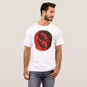 YIN & YANG Geckos Black Red + uw idee T-shirt (Voorkant volledig)