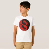 YIN & YANG Geckos Black Red + uw idee T-shirt (Voorkant volledig)