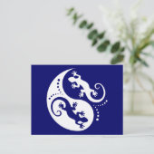 YIN & YANG Geckos White + jouw idee Briefkaart (Staand voorkant)