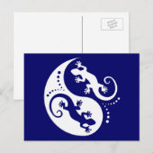 YIN & YANG Geckos White + jouw idee Briefkaart (Voorkant / Achterkant)
