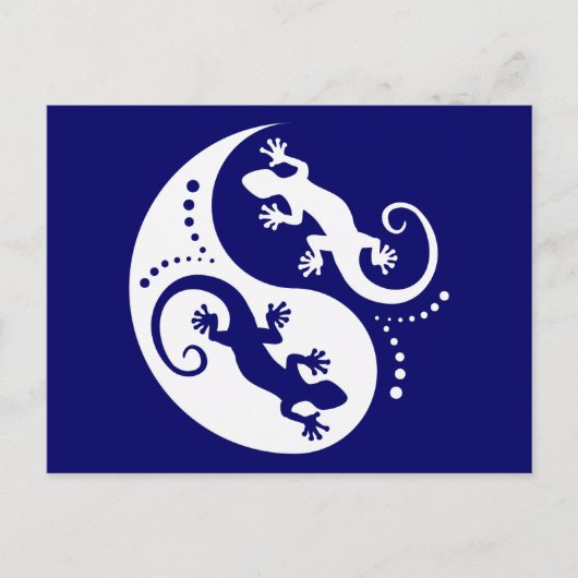 YIN & YANG Geckos White + jouw idee Briefkaart (Voorkant)