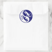 YIN & YANG Geckos White + jouw idee Ronde Sticker (Tas)
