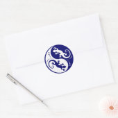 YIN & YANG Geckos White + jouw idee Ronde Sticker (Envelop)