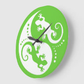 YIN & YANG Geckos white + uw achtergrond en idee Grote Klok (Hoek)