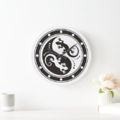 YIN & YANG Geckos zwart + uw achtergrond en idee Grote Klok (Huis)