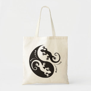 YIN & YANG Geckos zwart + uw achtergrond en idee Tote Bag