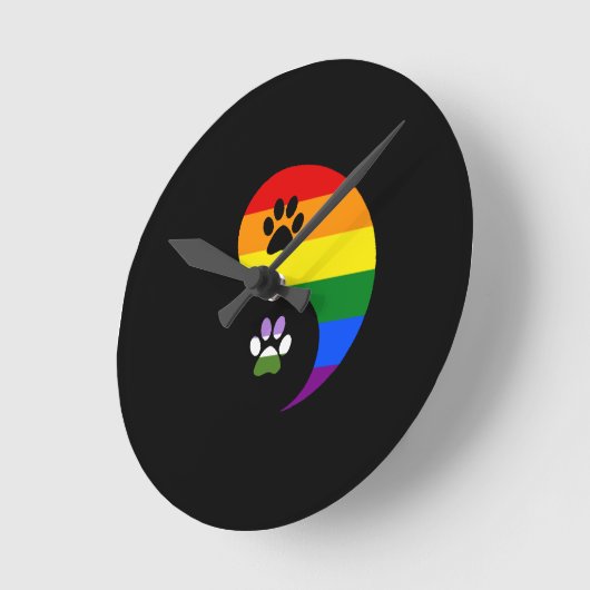 Yin Yang Genderqueer Wall Clock Ronde Klok (Hoek)