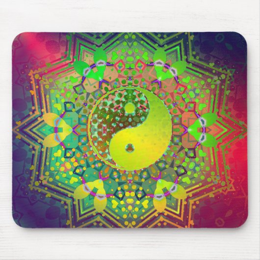 Yin Yang Geometry Balance Mousepad Muismat (Voorkant)