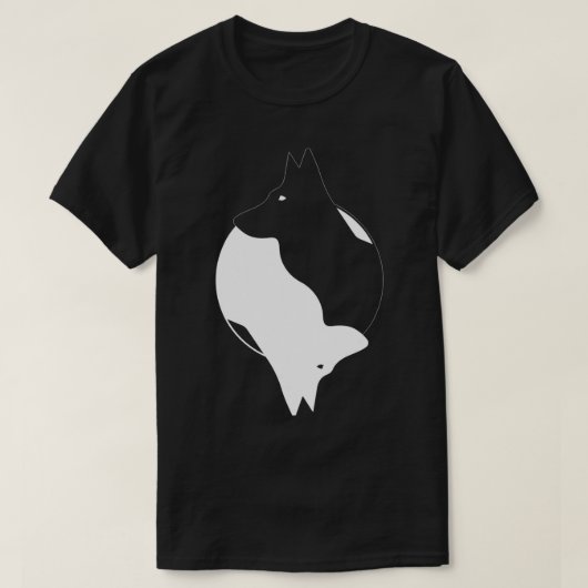 Yin Yang German Shepherd Funny Dog Symbol Zen Medi T-shirt (Design voorkant)