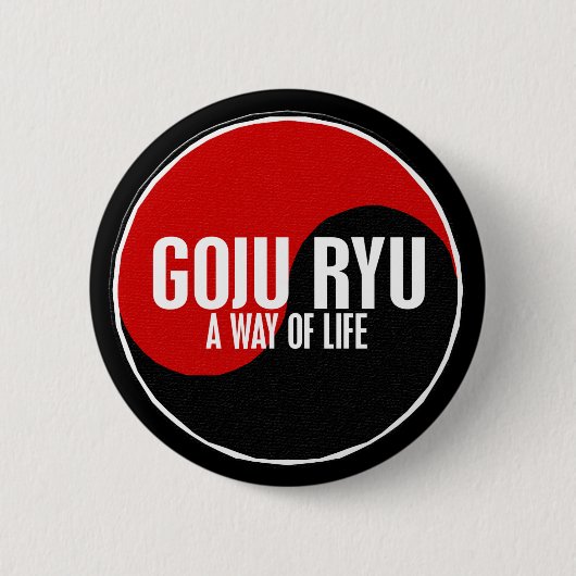Yin Yang GOJU RYU 1 Ronde Button 5,7 Cm (Voorkant)