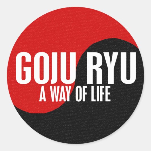 Yin Yang GOJU RYU 1 Ronde Sticker (Voorkant)