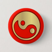 Yin Yang Gold en Red Button (Voorkant)