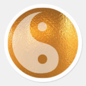 YIN YANG GOLD RONDE STICKER (Voorkant)